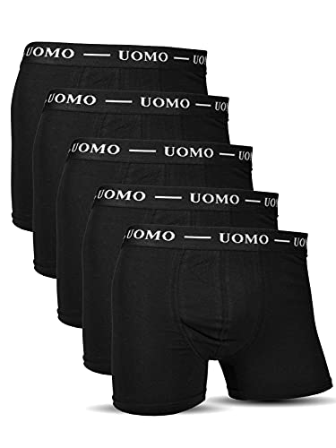 Socked Herren Boxershorts (5er Pack) Baumwolle Retroshorts Männer Unterhosen Unterwäsche (Schwarz, 3XL) von Socked