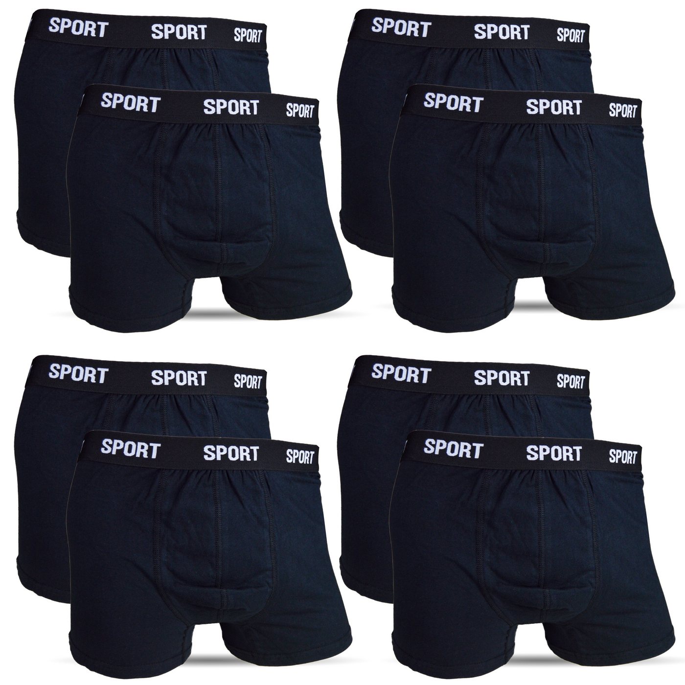 Socked Retro Boxer Herren Boxershorts (10-St) Sport, Unterhosen für Männer, Schwarz, Baumwolle, Elastan von Socked