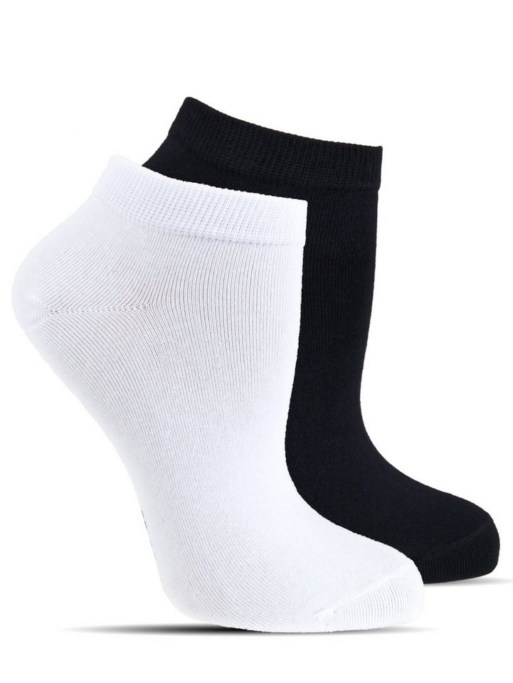 Socked Sneakersocken Herren + Damen Kurzsocken (12 Paar) Baumwolle, Schwarz / Weiß von Socked