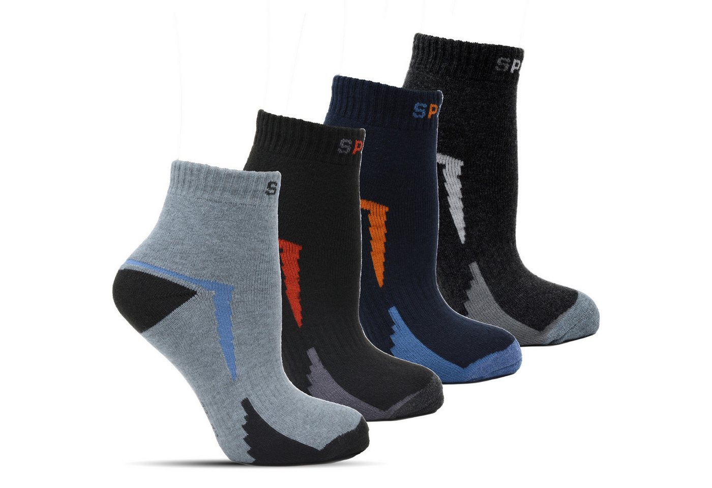 Socked Thermosocken Herren Kurzsocken Winter (10-Paar) Thermo-Sneaker, Quarter-Socken, Vollfrottee Innenfutter von Socked