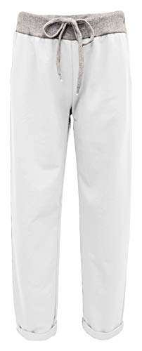 Damen Jogginghosen Uni Yogahosen Freizeithosen Sporthosen sommerliche Damenhosen (40-42, Weiß) von Sockenhimmel