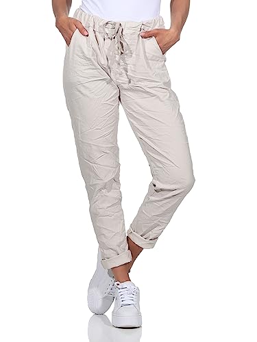 Damen Kordelzughose Sommerhose leichte Jeans (as3, Numeric, Numeric_36, Numeric_38, Regular, Regular, Natur) von Sockenhimmel