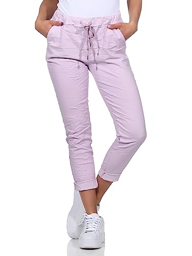 Damen Kordelzughose Sommerhose leichte Jeans (as3, Numeric, Numeric_42, Numeric_44, Regular, Regular, Flieder) von Sockenhimmel
