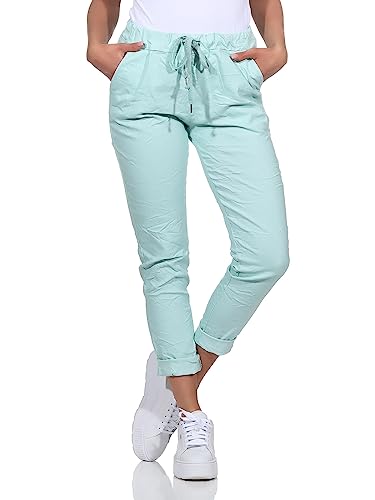 Damen Kordelzughose Sommerhose leichte Jeans (as3, Numeric, Numeric_46, Numeric_48, Regular, Regular, Mint) von Sockenhimmel