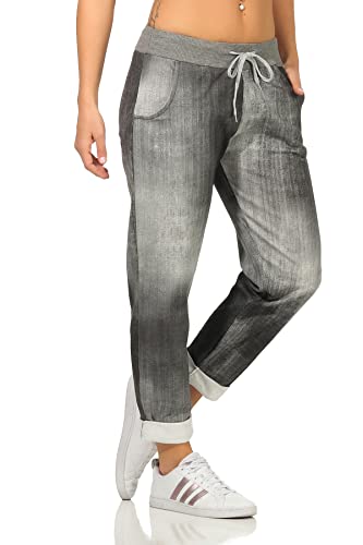Sockenhimmel Freizeithose leichte Sommerhose für Damen angenehme Sweathose in Jeans Optik (44-46, Schwarz) von Sockenhimmel