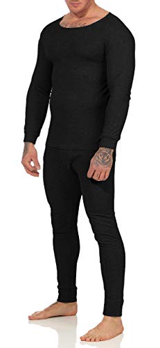 Funktions- Thermo- und Sport- Unterwäsche für Herren - Lange Unterhose + Langarm Shirt (6, Schwarz) von Sockenhimmel