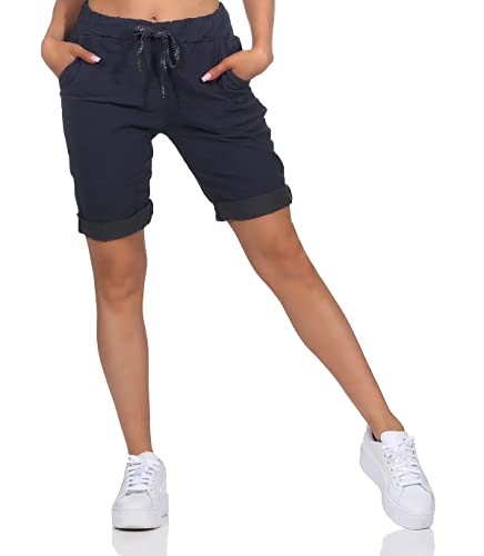 Kurze Damen Sommerhose Chino Shorts Jeans Bermuda (as3, Numeric, Numeric_36, Numeric_38, Regular, Regular, Marine) von Sockenhimmel