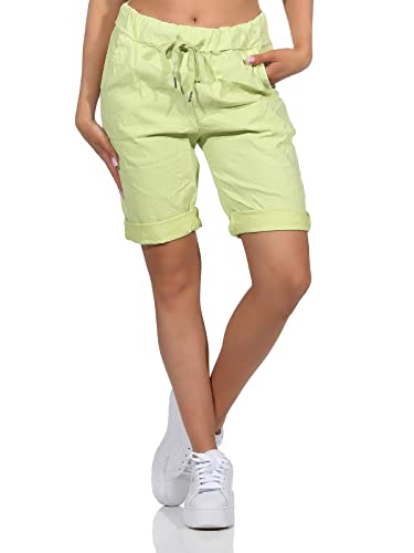 Kurze Damen Sommerhose Chino Shorts Jeans Bermuda (as3, Numeric, Numeric_42, Numeric_44, Regular, Regular, Kiwi) von Sockenhimmel