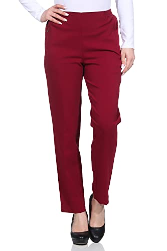 Sockenhimmel Damen Basic Schlupfhose Classic Freizeithose leichte Stretchhose (21, Bordeaux) von Sockenhimmel
