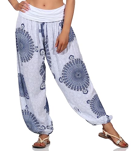 Sockenhimmel Damen Sommerhosen Pluderhose leichte Haremshose (as3, Numeric, Numeric_36, Numeric_40, Regular, Regular, Weiß) von Sockenhimmel