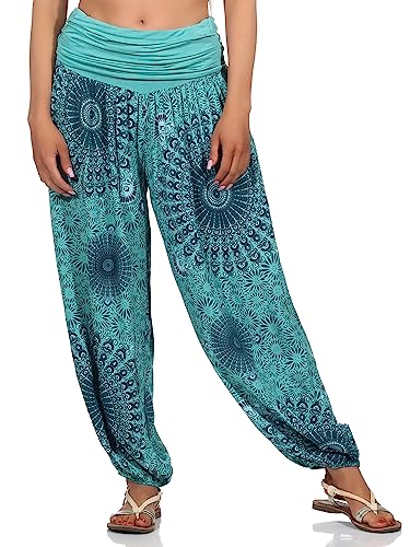 Sockenhimmel Damen Sommerhosen Pluderhose leichte Haremshose (as3, Numeric, Numeric_40, Numeric_44, Regular, Regular, Türkis) von Sockenhimmel