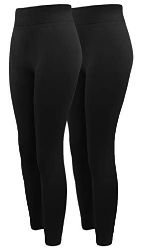 Sockenhimmel Damen Thermo Leggings 2er Set Wabenbund Leggings Komfortgröße hohes Hosenteil ohne Nähte Blickdicht (40-42, Schwarz) von Sockenhimmel