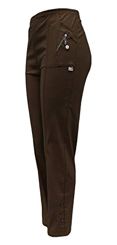 Sockenhimmel Damenhose leichte Thermohose Hose für milde Wintertage Schlupfhose Outdoor Funktionshose Innenfutter aus Mikrofleece (52-54, Braun) von Sockenhimmel