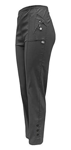 Sockenhimmel Damenhose leichte Thermohose Hose für milde Wintertage Schlupfhose Outdoor Funktionshose Innenfutter aus Mikrofleece (52-54, Grau) von Sockenhimmel