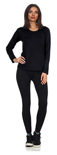 Sockenhimmel Funktionsunterwäsche Set Thermounterwäsche Damen Langarm Shirt Rundhals + warme Leggings 42-48 Skiwäsche (46-48, Schwarz/Schwarz) von Sockenhimmel