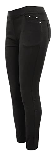 Sockenhimmel Jeans Damen Leggings schwarz gefütterte Stretchhose Slim Fit Thermo Jeggings Winterhose (Schwarz, 46-48) von Sockenhimmel