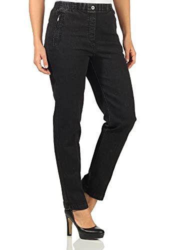 Sockenhimmel Jeans Hosen Damen leichte Stretchhose elastische Jeanshose Denim Kurzgrößen Seniorenhose Kurhose mit Gummibund und Taschen (21, Schwarz, Numeric_40) von Sockenhimmel