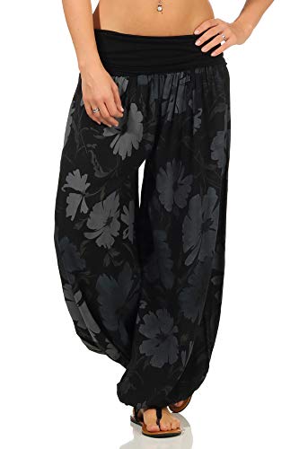 Sockenhimmel Sommerhose Flatterhose Haremshose Damen Sommerhosen Freizeithose Yogahose Urlaubshose Pumphose Aladinhosen (38-40, Schwarz) von Sockenhimmel