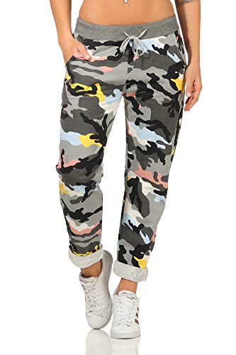 Sockenhimmel Sweathose Damen Camouflage Joggerhose Jogpants leichte Sporthose Baumwolle Sport- Freizeithose (36-38, Multicolor) von Sockenhimmel