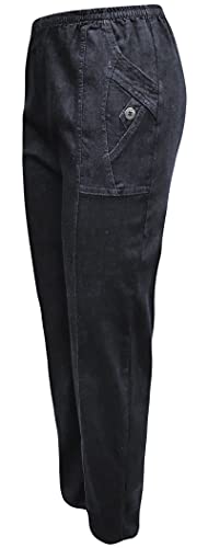 Sockenhimmel Thermojeans Damen Stretch gefütterte Wanderhose Jeans Thermo Hosen für Frauen Freizeithosen (50-52, Black Denim) von Sockenhimmel