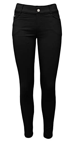 Sockenhimmel leicht gefütterte Damen Jeans Hose angenehme Jeggings Damen Übergangshose mit leichtem Stretch-Gewebe (38-40, Schwarz) von Sockenhimmel