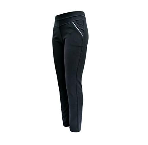 Sockenhimmel leichte Winterhose Damen gefüttert mit Polarfleece Stoffhose mit Gummibund Karo-Hose (Uni - Schwarz, 40-42) von Sockenhimmel