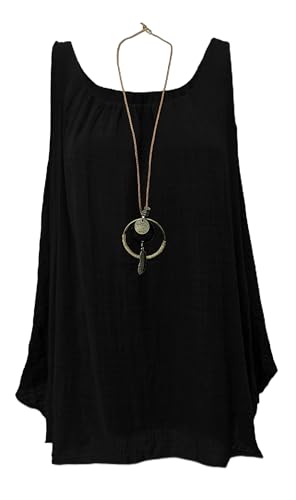 Sommer Top luftiges Damen Trägertop Schulterfreies Sommertop blickdichtes Freizeitoberteil moderner sommerlicher Schnitt (40-42, Schwarz) von Sockenhimmel