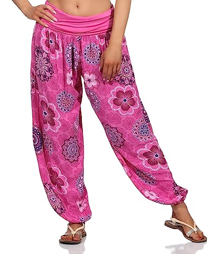 Sommerhosen Damen Flatterhose leichte Haremshose (as3, Numeric, Numeric_36, Numeric_40, Regular, Regular, Pink) von Sockenhimmel
