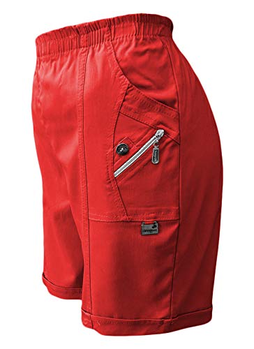 Sommerhosen Damen Shorts Kurze Hosen Sommerhose Shorty Cargo Damenhose Freizeithose Urlaubshose Bermuda (38-40, Rot) von Sockenhimmel