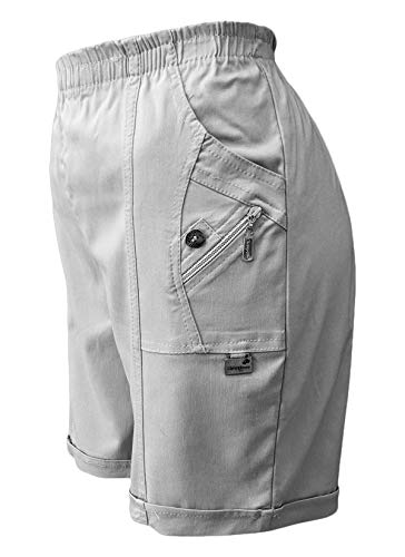 Sommerhosen Damen Shorts Kurze Hosen Sommerhose Shorty Cargo Damenhose Freizeithose Urlaubshose Bermuda (40-42, Grau) von Sockenhimmel