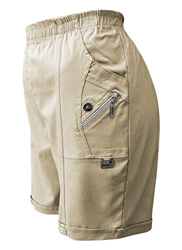 Sommerhosen Damen Shorts Kurze Hosen Sommerhose Shorty Cargo Damenhose Freizeithose Urlaubshose Bermuda (40-42, Natur) von Sockenhimmel