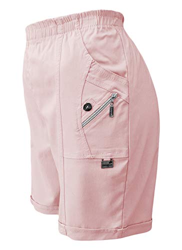 Sommerhosen Damen Shorts Kurze Hosen Sommerhose Shorty Cargo Damenhose Freizeithose Urlaubshose Bermuda (40-42, Rosa) von Sockenhimmel