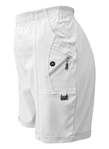 Sommerhosen Damen Shorts Kurze Hosen Sommerhose Shorty Cargo Damenhose Freizeithose Urlaubshose Bermuda (46-48, Weiß) von Sockenhimmel