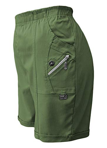 Sommerhosen Damen Shorts Kurze Hosen Sommerhose Shorty Cargo Damenhose Freizeithose Urlaubshose Bermuda (50-52, Khaki) von Sockenhimmel