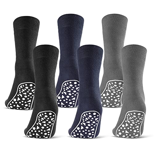 2 | 4 | 6 Paar ABS Socken Damen Herren Anti Rutsch Socken Stoppersocken 21395 (6 Paar 47-50) von sockenkauf24