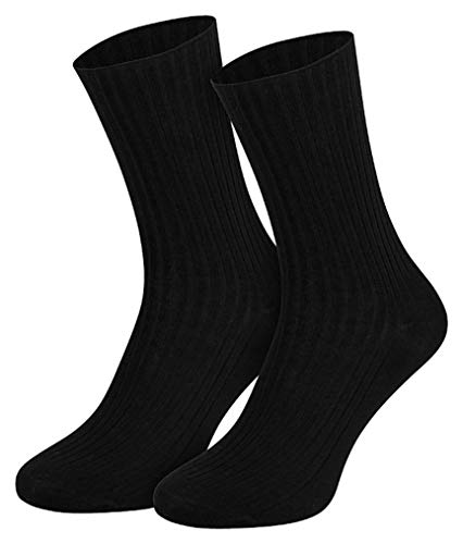 10 Paar Socken schwarz 100% Baumwolle 39-42 von Sockenversandhandel