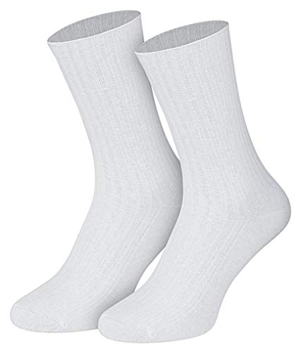 10 Paar Socken weiss 100% Baumwolle 43-46 von Sockenversandhandel