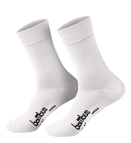 Herren I Damen I Kinder Socken Viskose aus Bambuszellstoff (12 Paar) Kein drückendes Gummi I Unisex I Büro Anzug I Hobby I Antigeruch I gegen Schweißfüße- (weiss, 43-46) von Sockenversandhandel