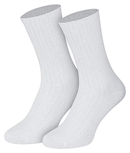 5 Paar Socken weiss 100% Baumwolle 39-42 von Sockenversandhandel