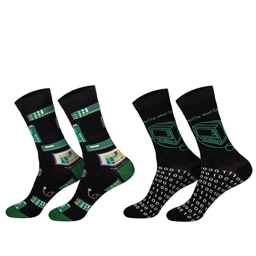 Damen Jungen Mädchen Socken (2 Paar) witzig bunt 36-41 Computer von Sockenversandhandel
