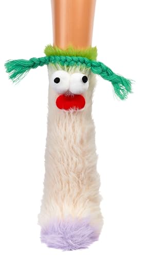 Flauschsocken 3D Kuschelsocken mit Gesicht Monstermotiv Damen Jungen Mädchen Socken (1 Paar) Fell Weiß von Sockenversandhandel