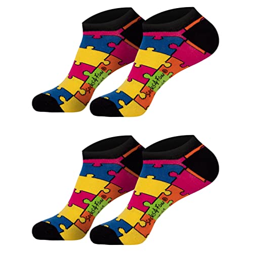 Füßlinge Sneakersocken Funsocken Damen Jungen Mädchen Socken (2 Paar) witzig bunt 36-41 Puzzle von Sockenversandhandel