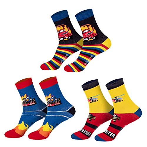 Sockenversandhandel Knaben Jungen Mädchen Socken (6 Paar) bunt 35-38 Feuerwehr von Sockenversandhandel