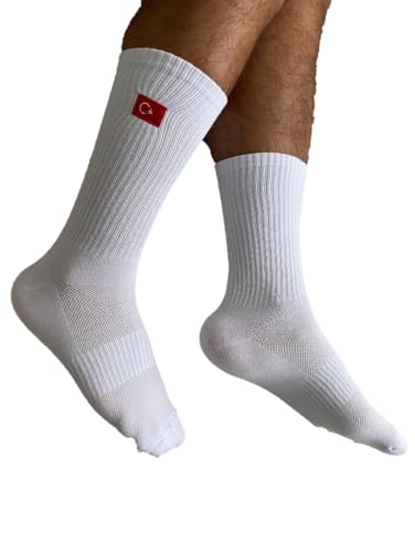 Sockflags Unisex Sneaker Socken Türkei Gr. 40-45 I Atmungsaktive Sports Socken für Männer & Frauen I Sneaker Socken für Sportschuhe I Flaggen I Türkei von Sockflags