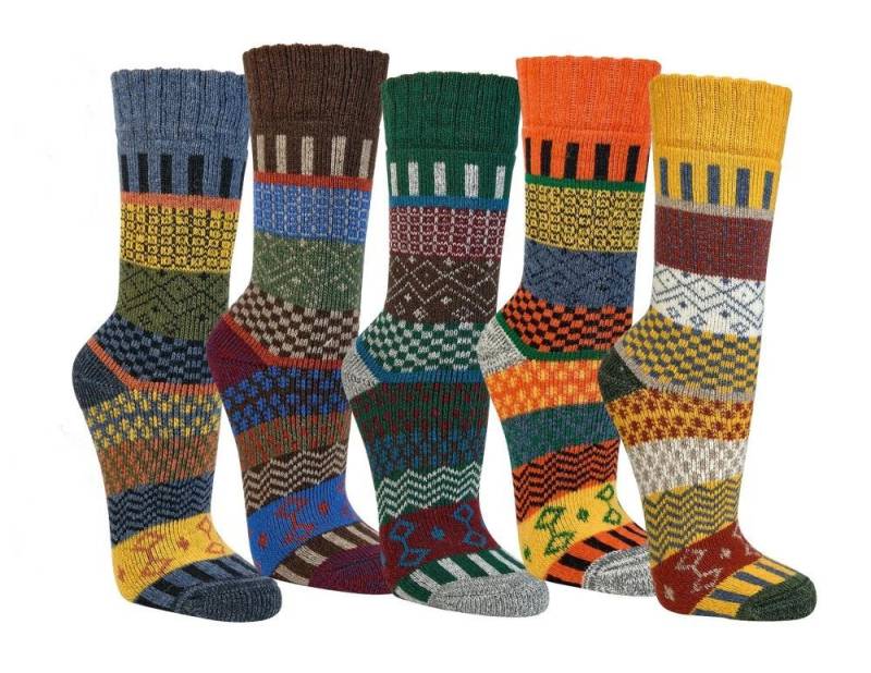Socks 4 Fun ABS-Socken bunte Norweger Socken mit Wolle Hygge (2 Paar) bunte Thermo Stoppersocken mit Wolle Hausschuhe von Socks 4 Fun