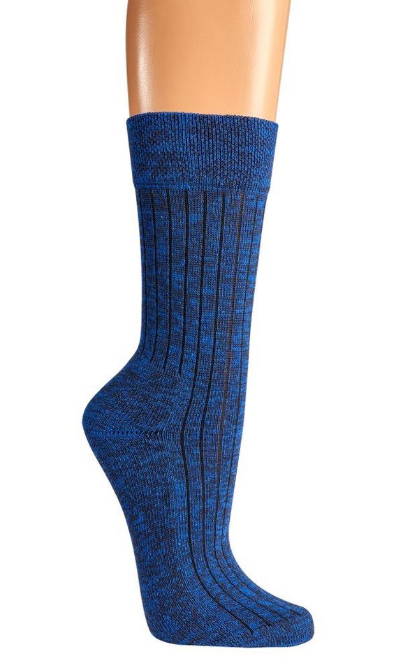 Socks 4 Fun Basicsocken Recycling-Socken aus 65% recycelter Baumwolle multicolor o. Gummi (2 Paar) recyceltes Material flache Zehennaht breiter Komfortbund von Socks 4 Fun