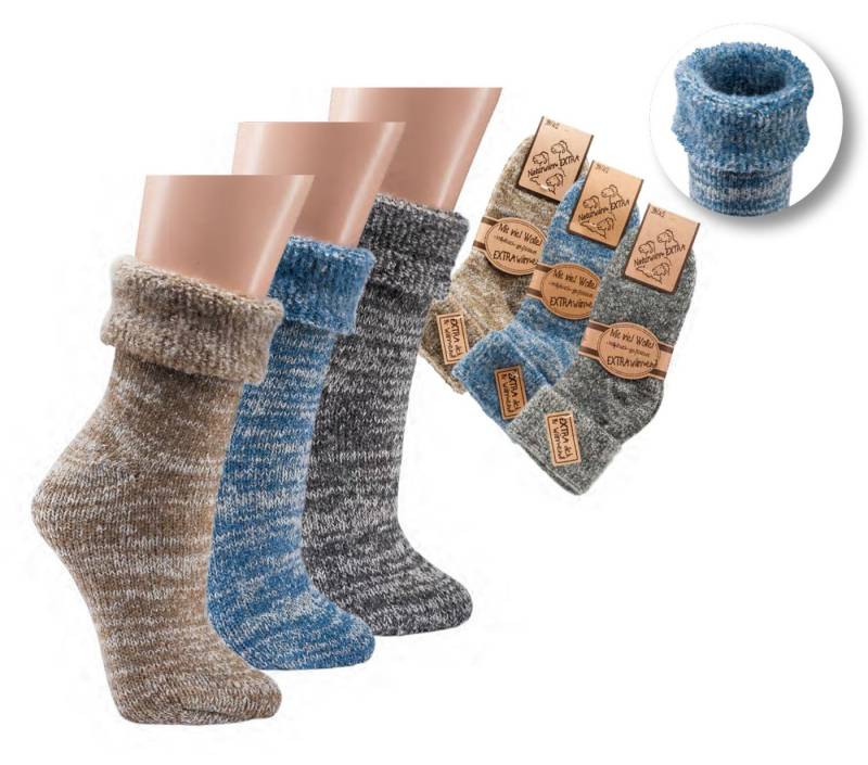 Socks 4 Fun Freizeitsocken Extra Warm Schafwollsocken Vollplüsch Futter (1-Paar) von Socks 4 Fun
