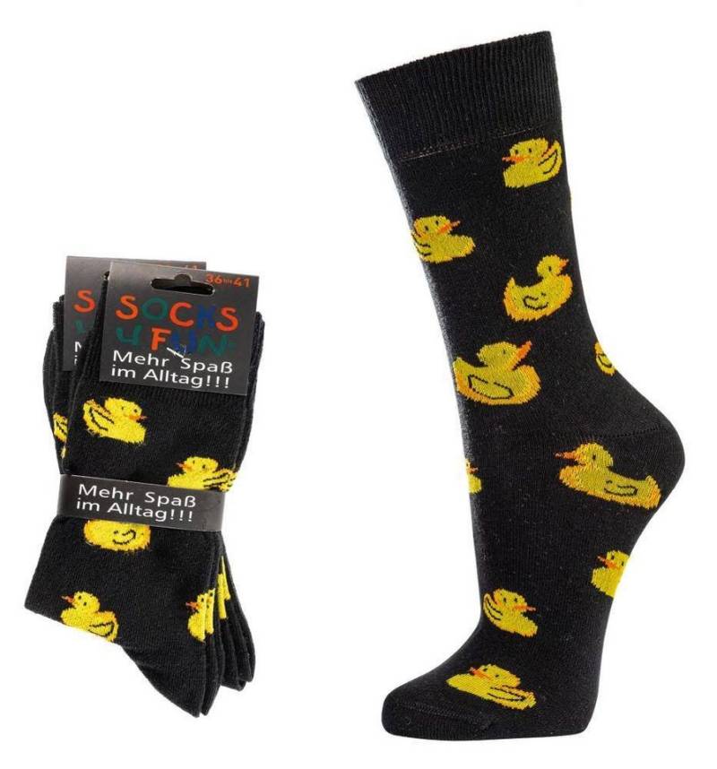 Socks 4 Fun Freizeitsocken Socken Motiv Ente (2-Paar) von Socks 4 Fun