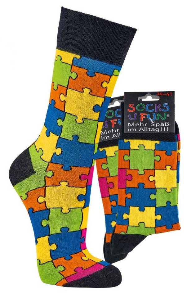 Socks 4 Fun Freizeitsocken Socken Puzzle (2-Paar) von Socks 4 Fun