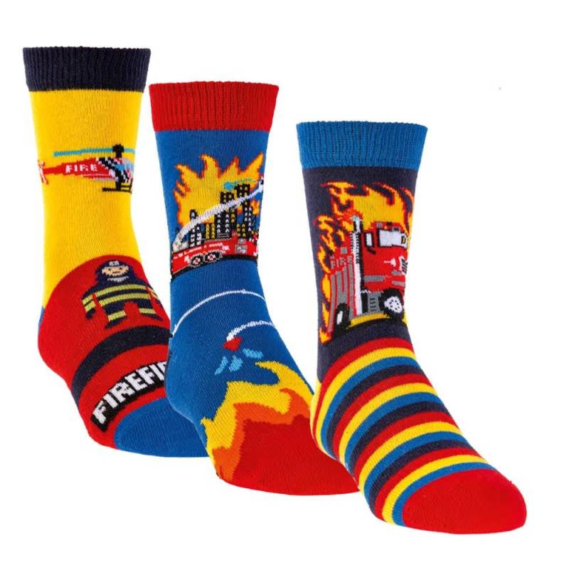 Socks 4 Fun Freizeitsocken Socks 4 Fun ABS Kinder Socken Feuerwehr 3-er Bündel (3 Paar, 1-Paar, 3 Paar) mit ABS von Socks 4 Fun